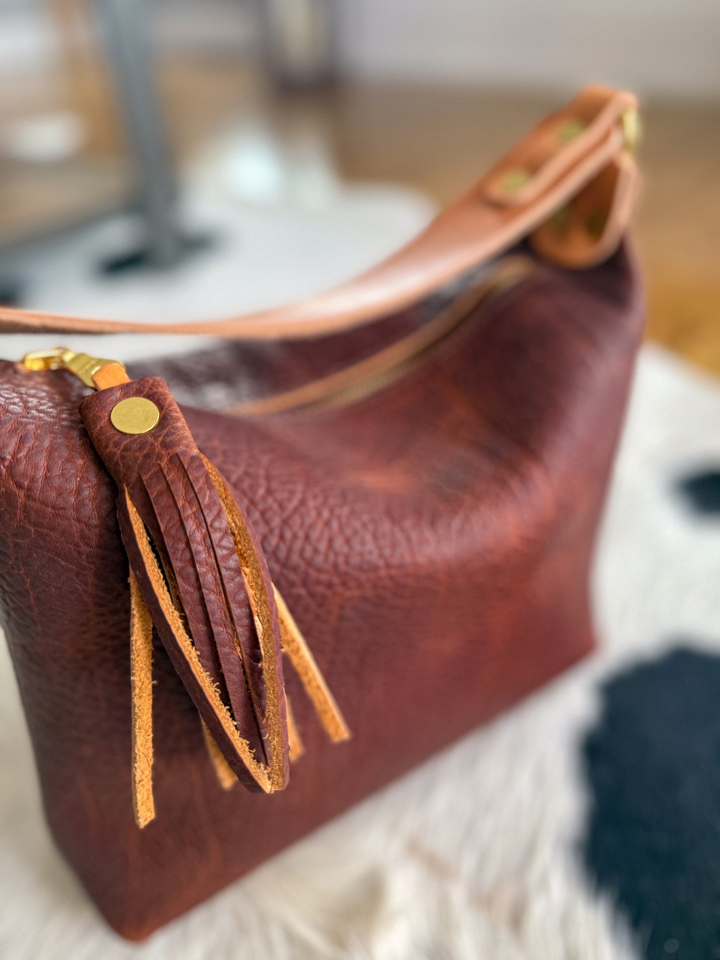 NEW Heidi Hobo Sling in Maple Cherry Shrunken Bison