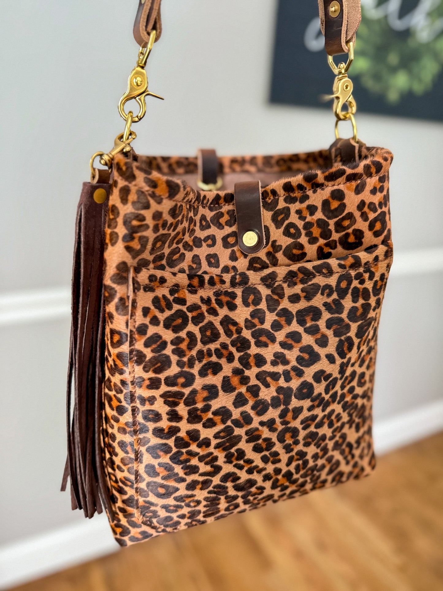 Bennett Bucket in Hair on Hide Cowhide