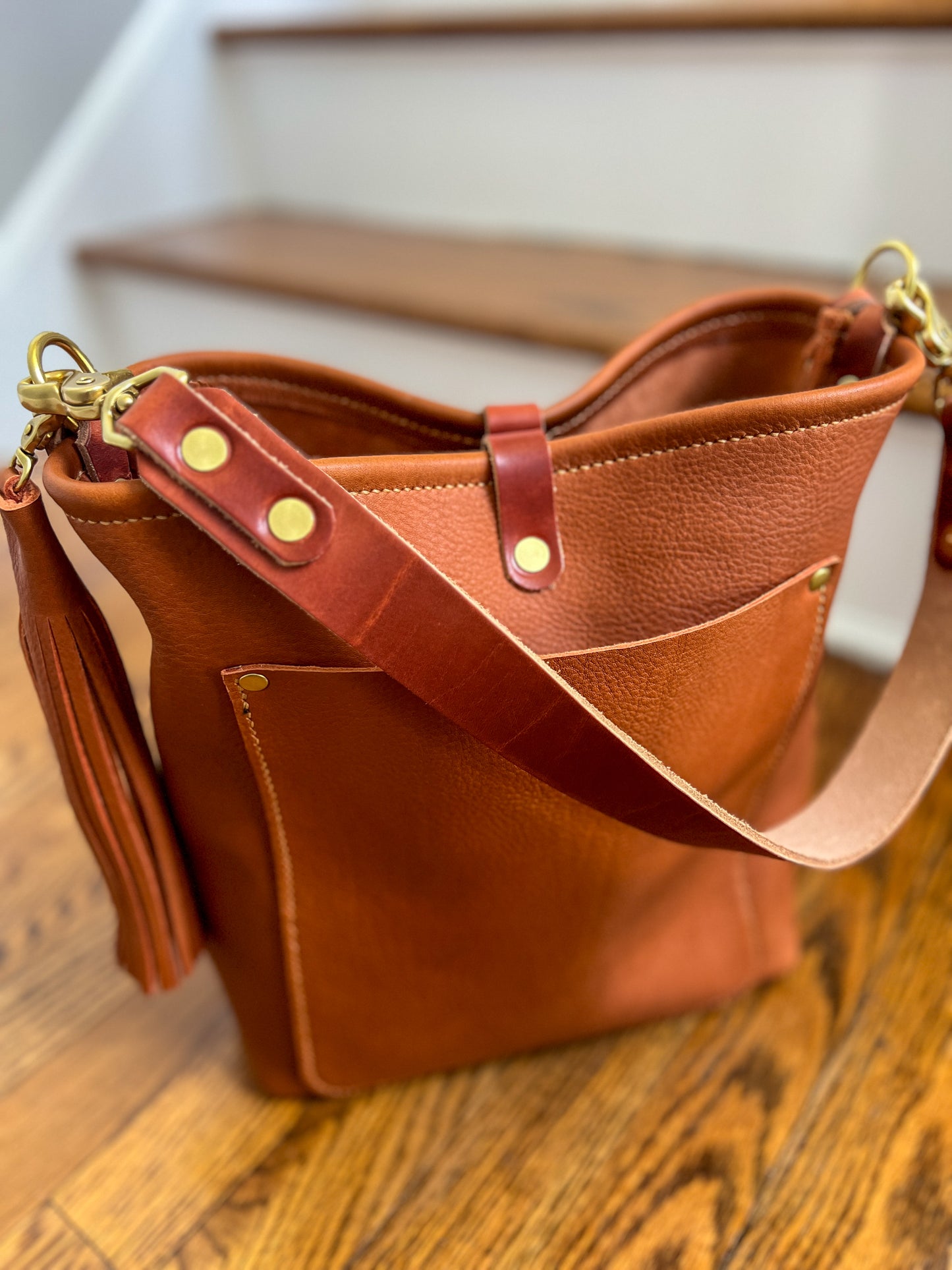 Bennett Bucket in Full Grain Cypress Leather