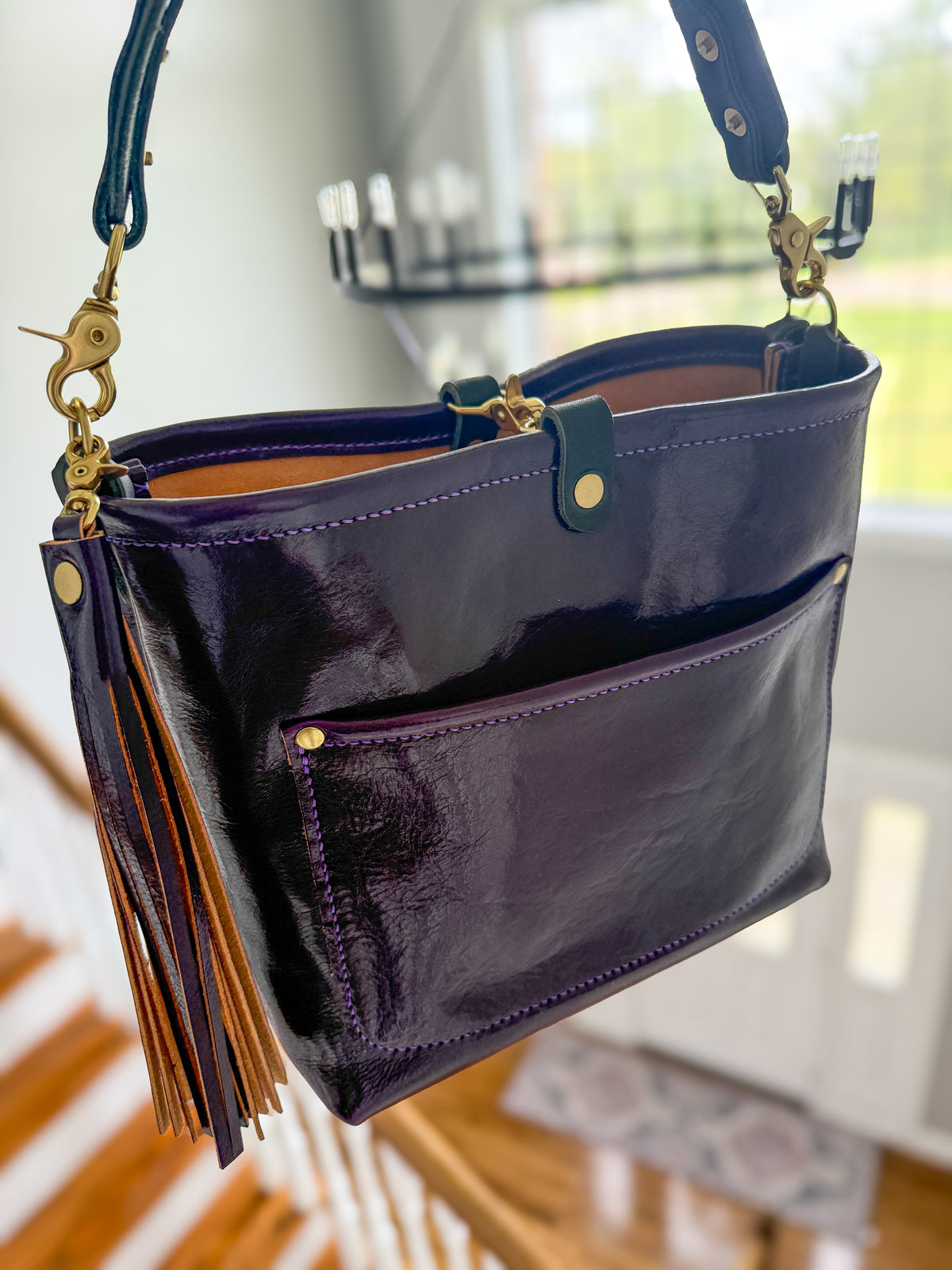 Bennett “shorty” Bucket in Eggplant Cuoio Italian Leather