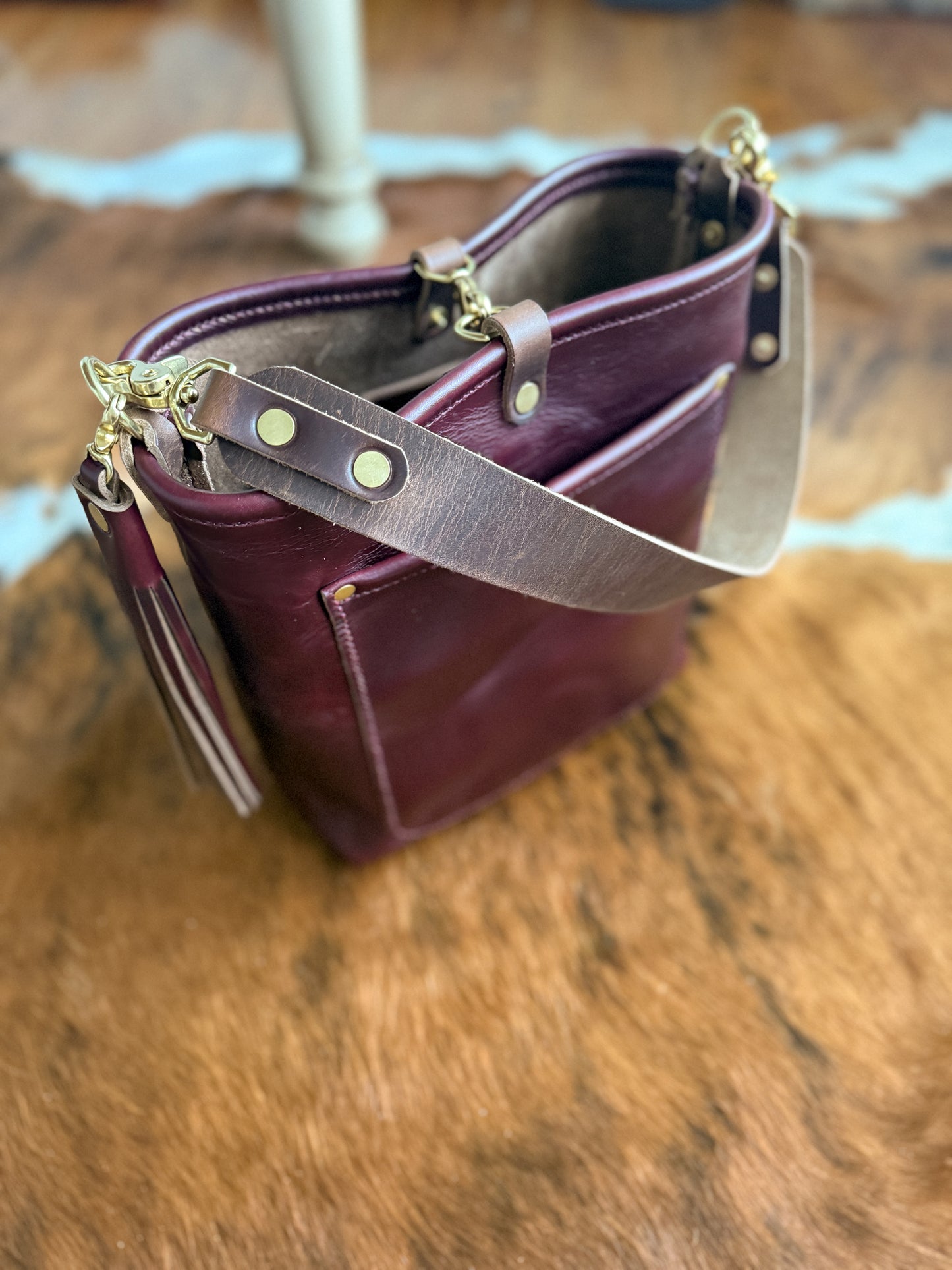 Bennett Bucket in Black Cherry Horween Chromexcel