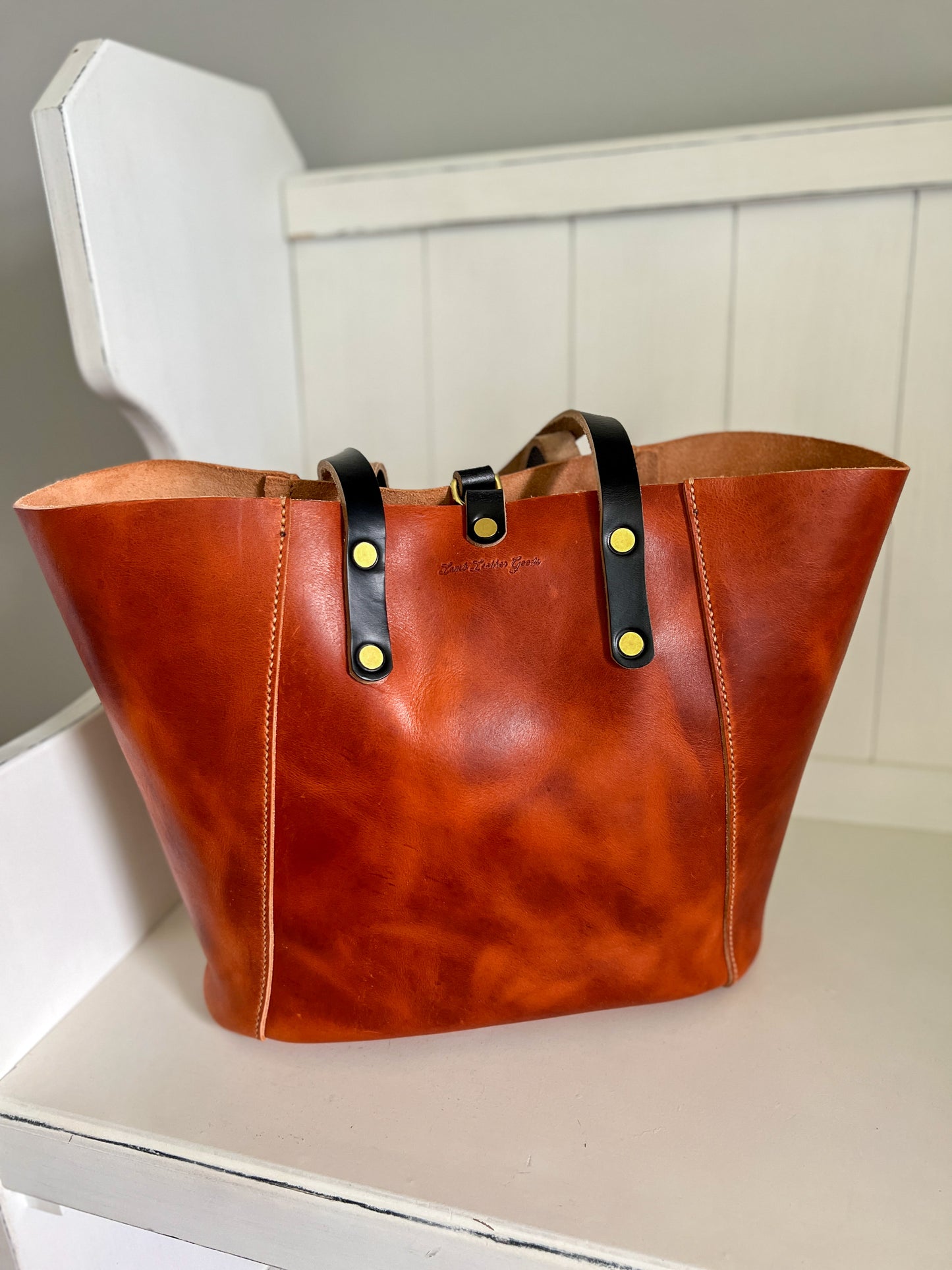 Large Shopper Tote in Horween English Tan Derby Leather