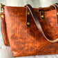 East-West Tote in Full Grain Hot Coals Leather