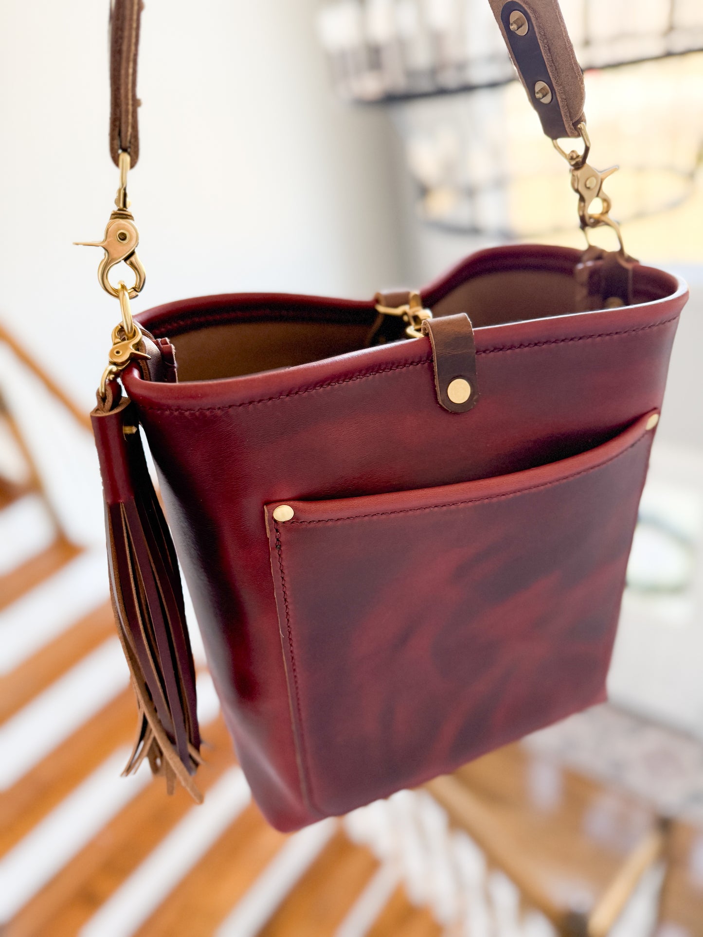 Bennett Bucket in Burgundy Chromexcel Horween