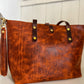 East-West Tote in Full Grain Hot Coals Leather