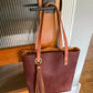 Classic Tote in Cherry Mahogany Full Grain Bison