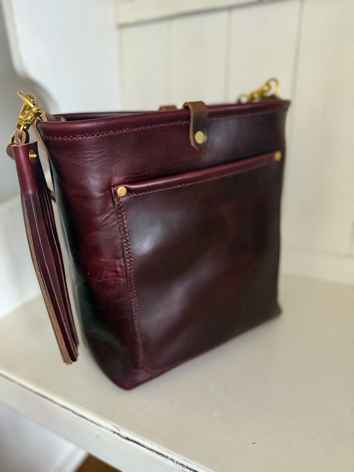 Bennett Bucket in Black Cherry Horween Chromexcel