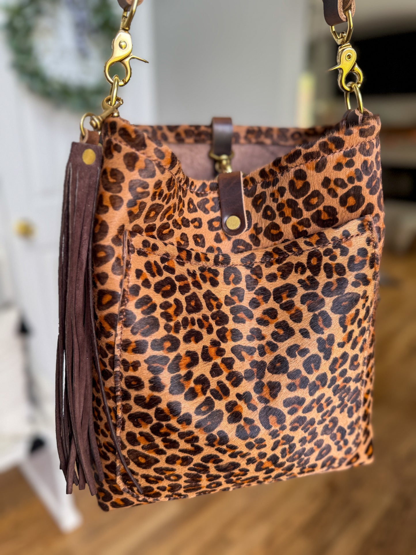 Bennett Bucket in Hair on Hide Cowhide