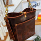 Bennett Bucket in Coffee Full Grain Bison Leather w/Dyed Strap