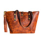 East-West Tote in Full Grain Hot Coals Leather