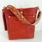 Bennett Bucket in Brick Bison Full Grain Leather w/Candy Strap