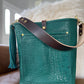 Bennett Bucket in Peacock Full Grain Bison Leather