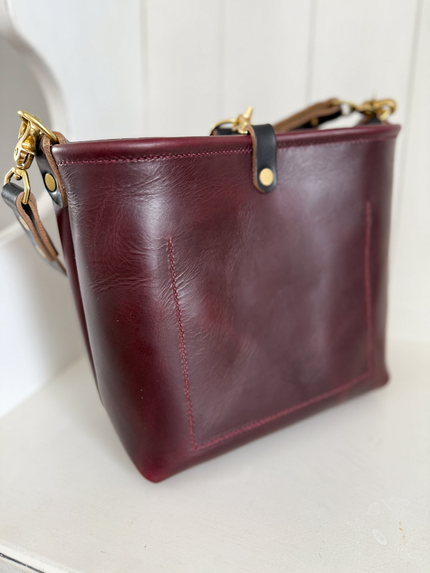 Bennett “shorty” Bucket in Horween Black Cherry Chromexcel