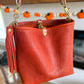 Hobo Bucket in Brick Full Grain Bison w/Candy Strap