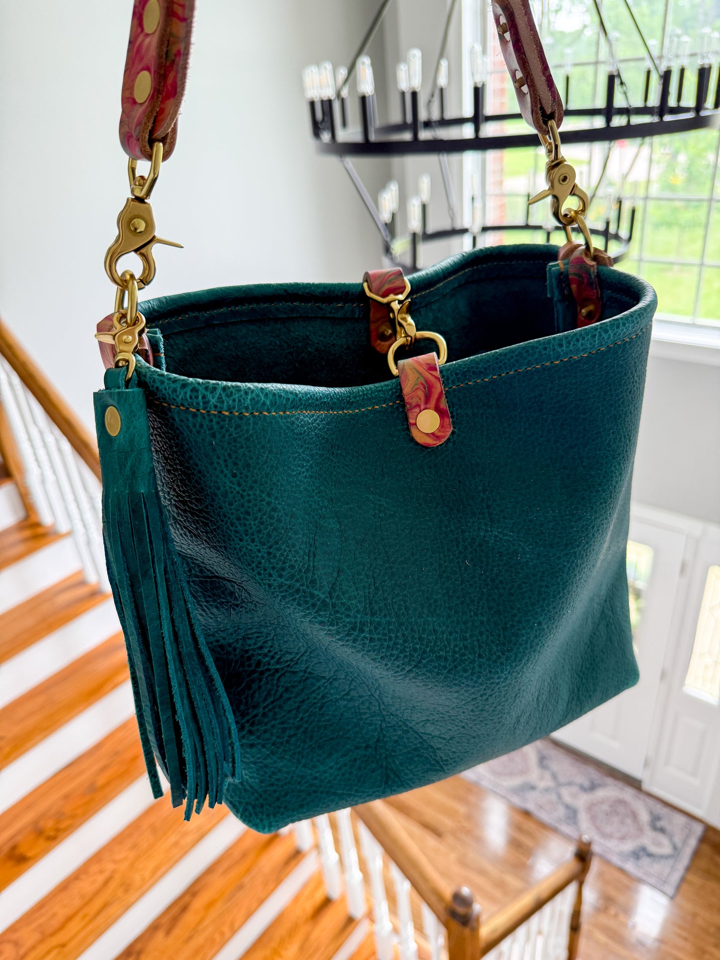 Hobo Bucket in Blue Moon Bison w/Candy Strap