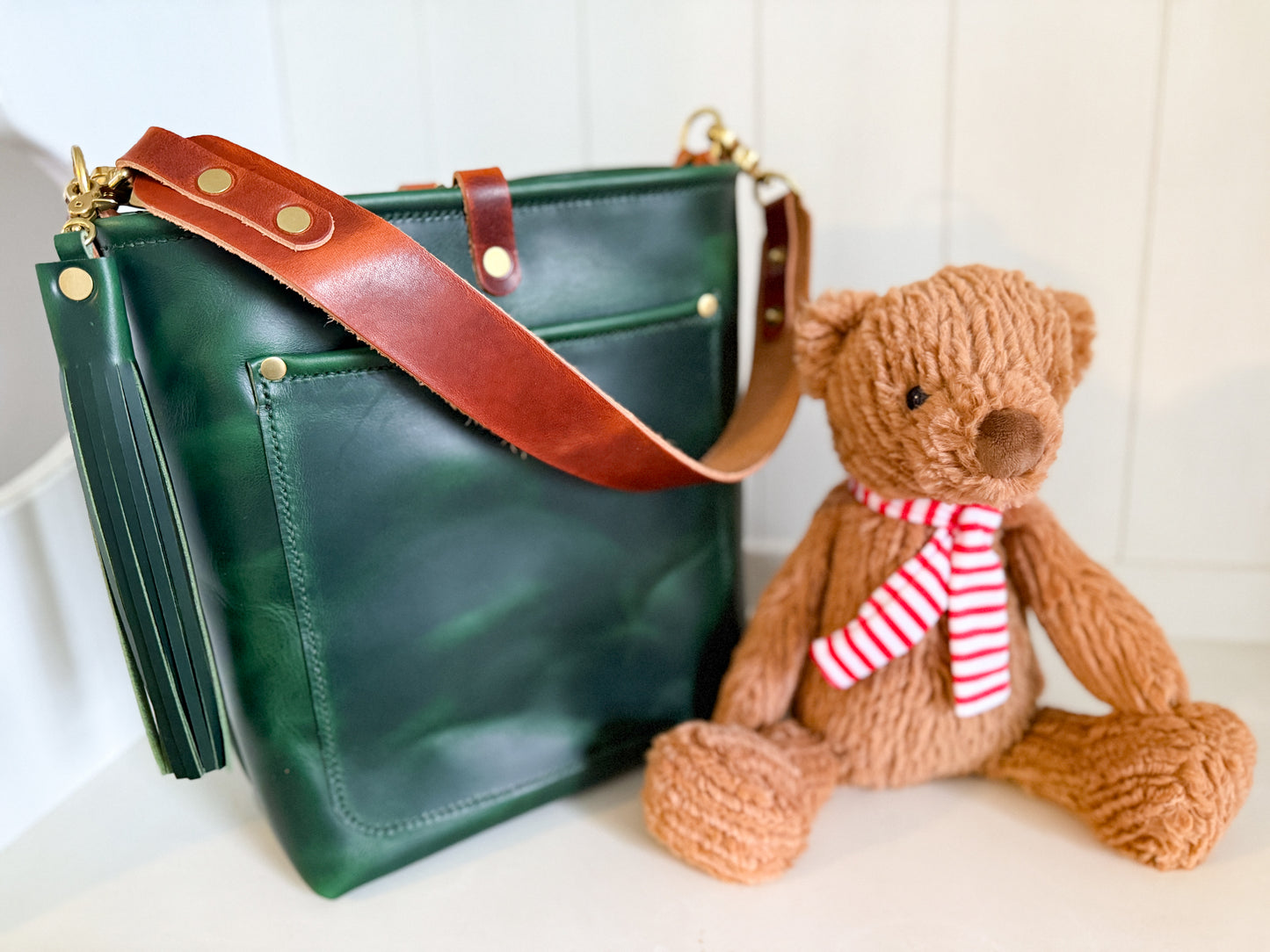 Bennett Bucket in Emerald Horween Puttman Leather