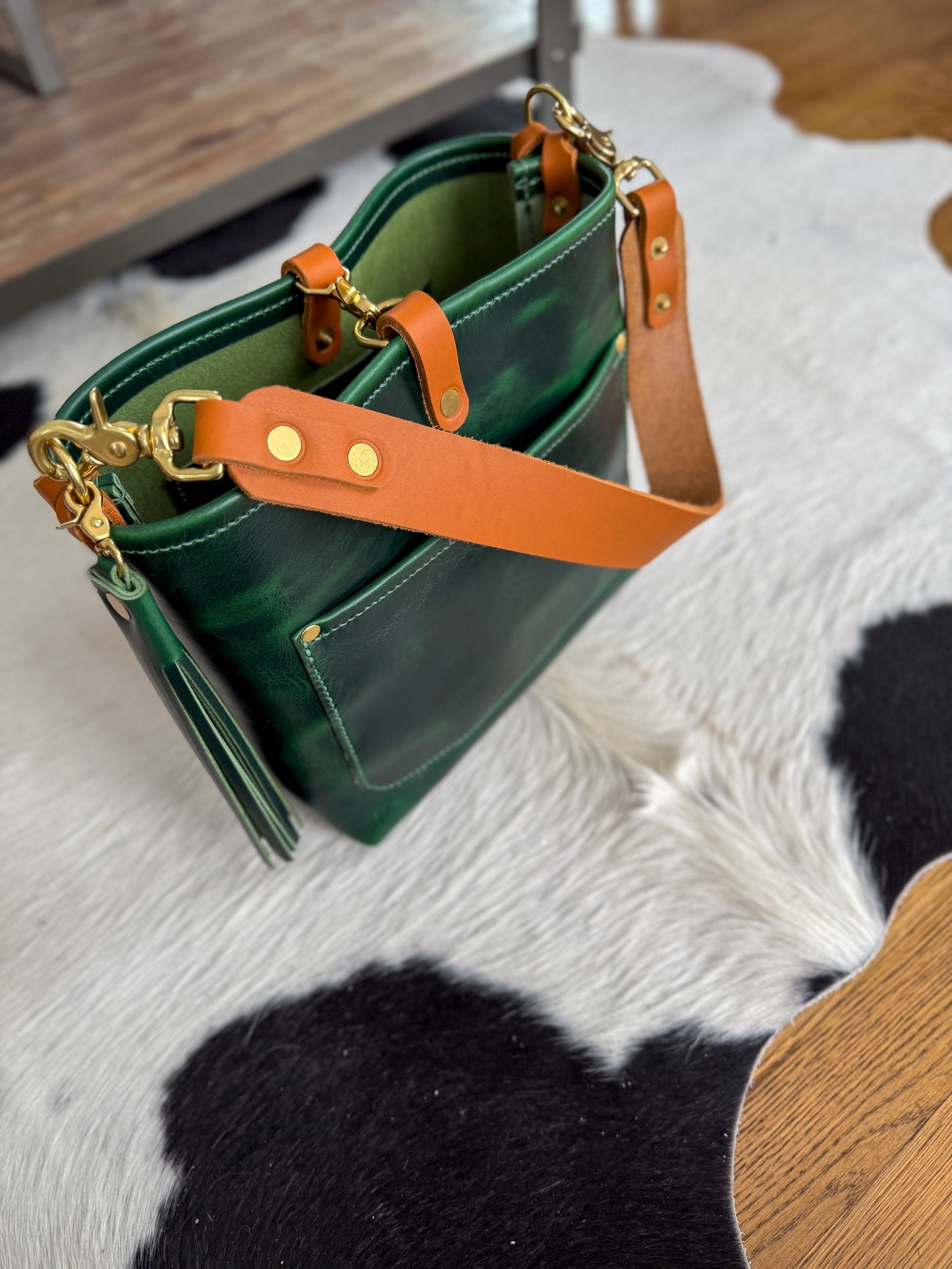 Bennett “shorty” Bucket in Emerald Horween Puttman Leather