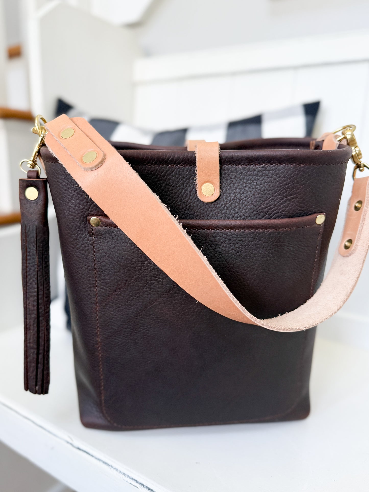 Bennett Bucket in Espresso Kodiak Full Grain Leather