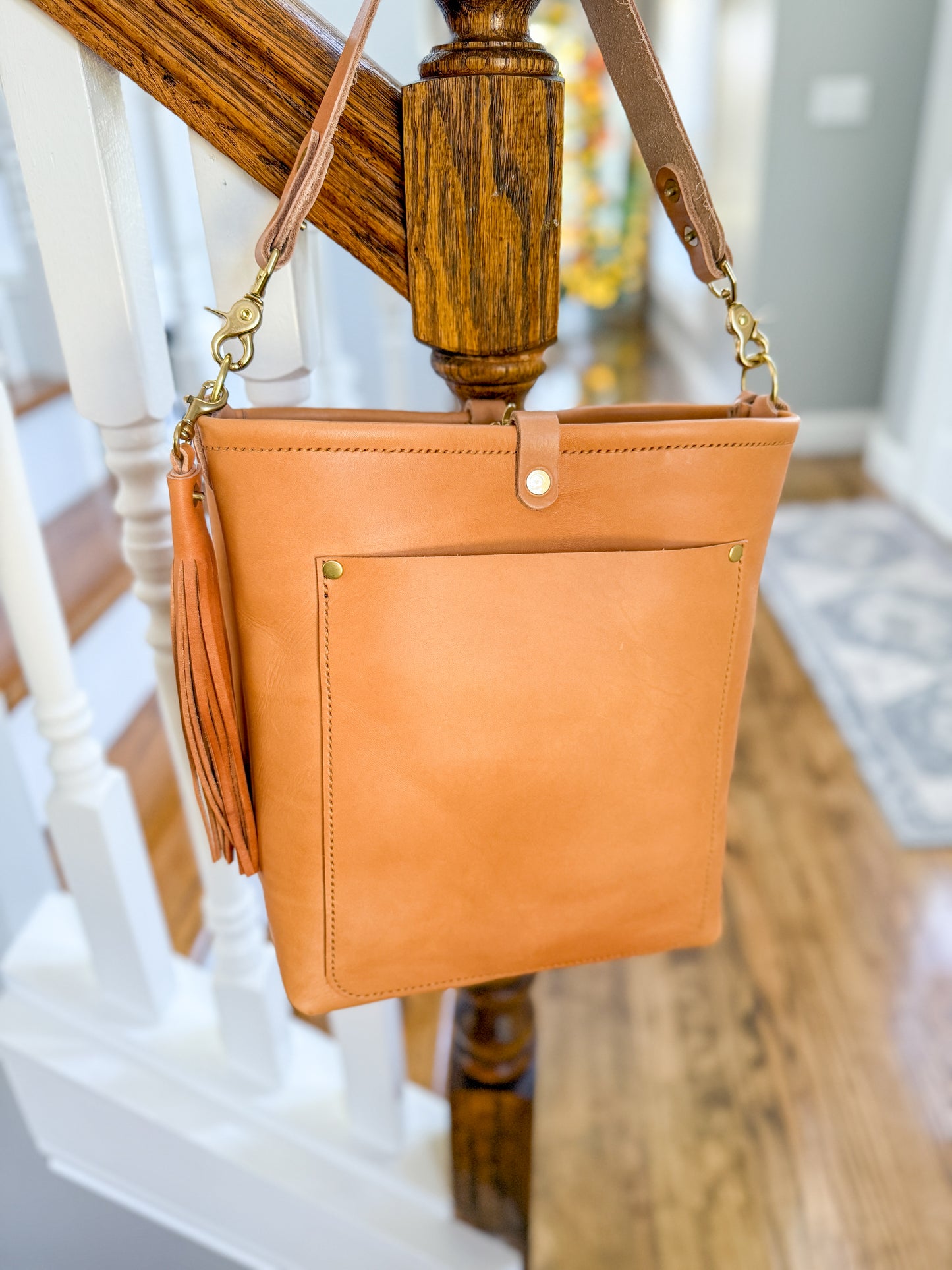 Bennett Bucket in Natural Vachetta (non-milled)