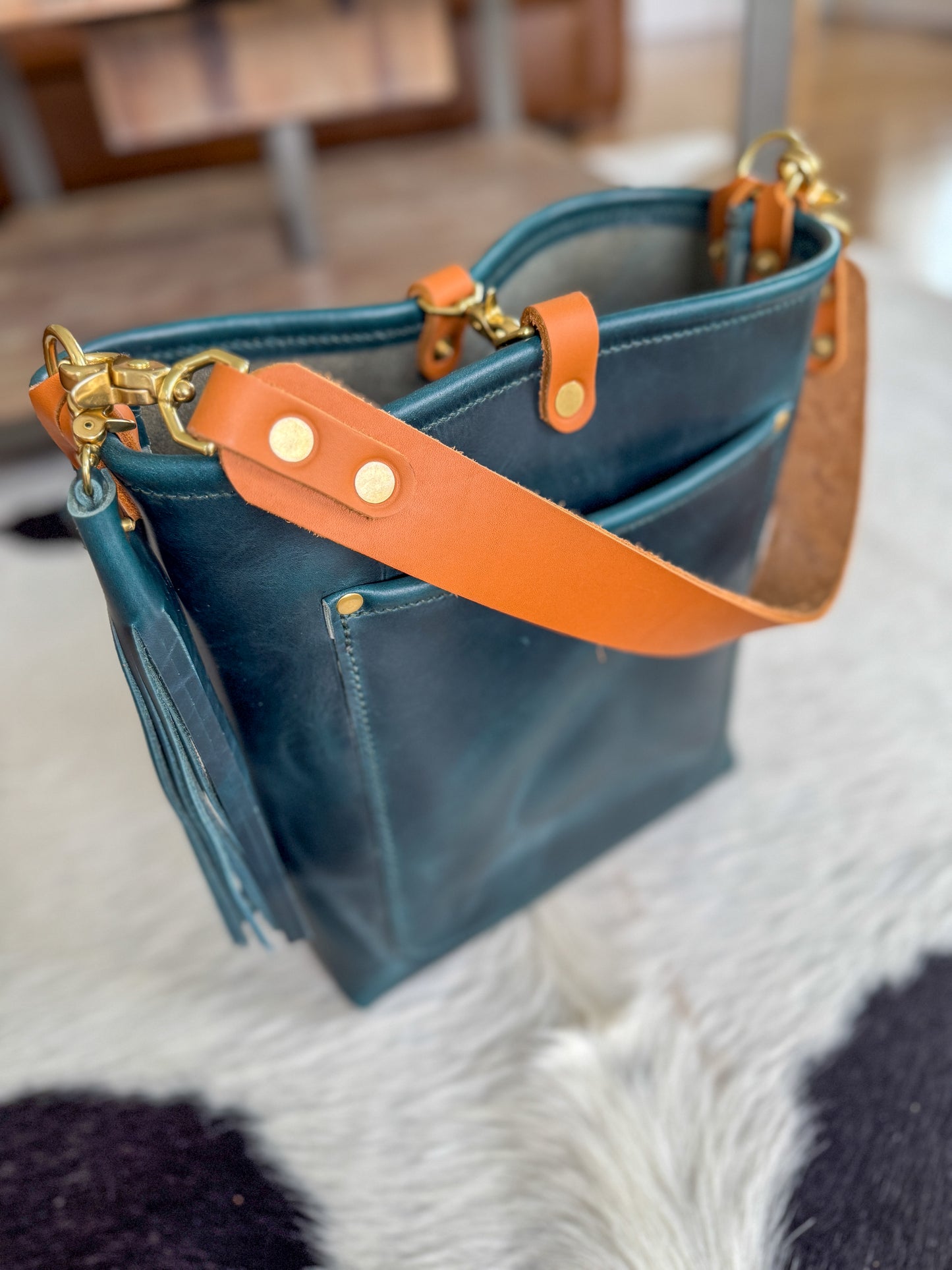 Bennett Bucket in Horween Marine Blue