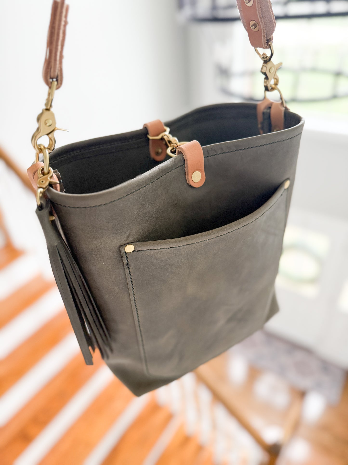 Bennett Bucket in Seagrass Derby Horween