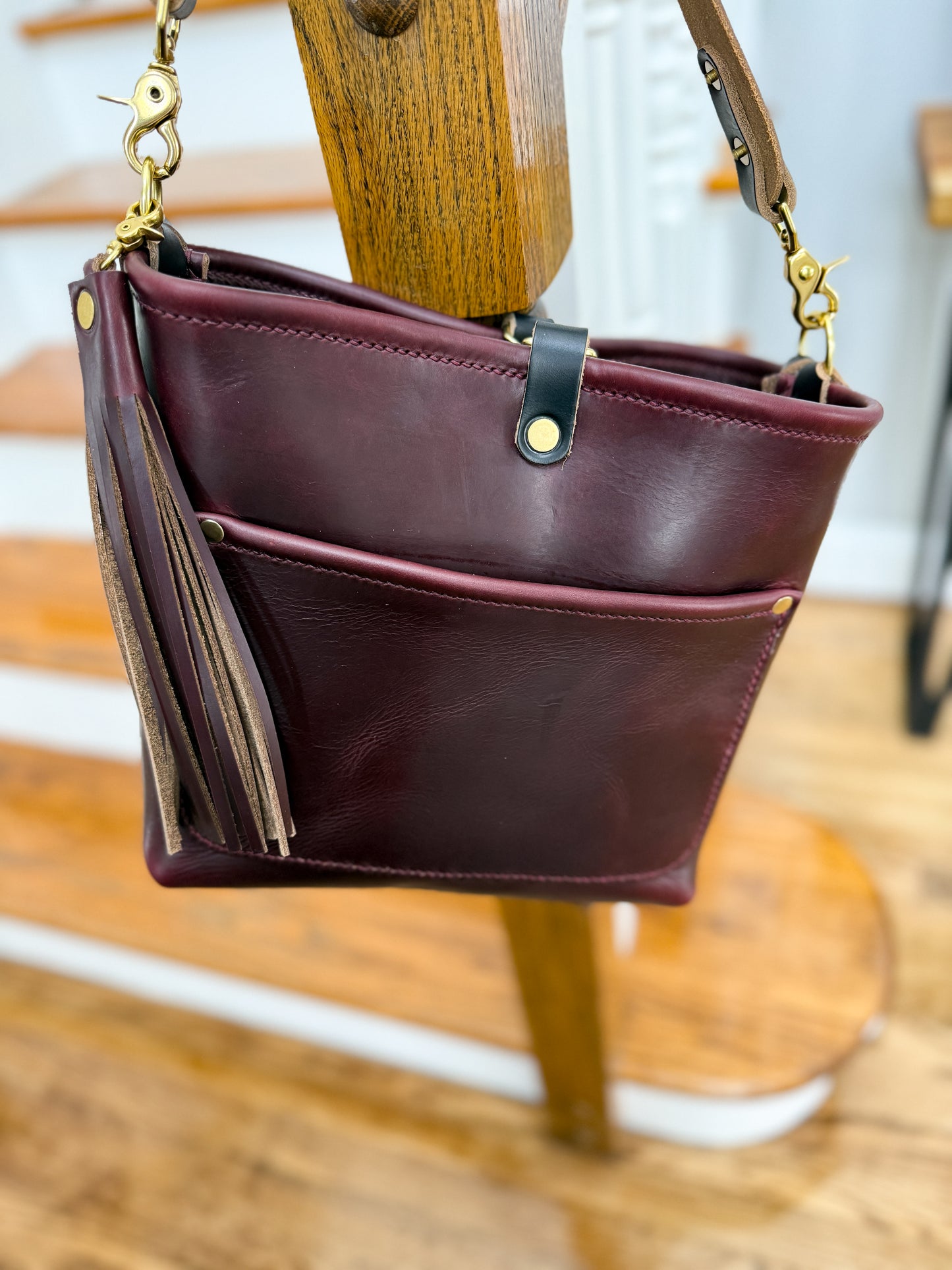 Bennett “shorty” Bucket in Horween Black Cherry Chromexcel