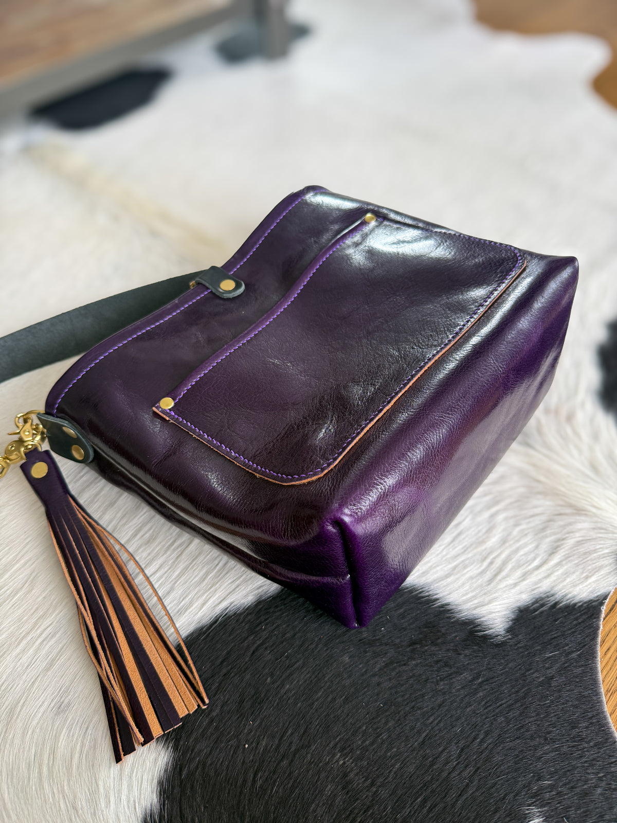 Bennett “shorty” Bucket in Eggplant Cuoio Italian Leather