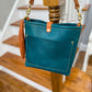 Bennett “shorty” Bucket in Turquoise Vachetta
