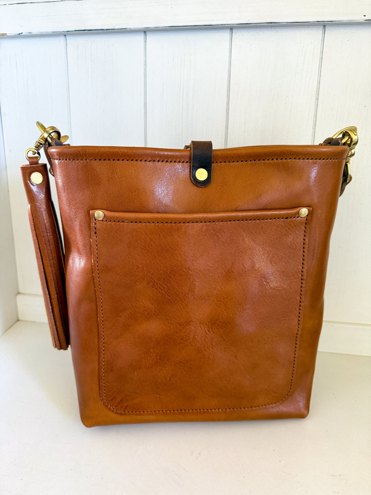 Bennett Bucket in Miel Cuoio Italian Leather