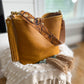 Hobo Bucket in Goldenrod Full Grain Bison w/Candy Strap