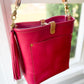 Bennett Bucket in Fuscia Vachetta (non-milled)