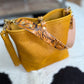Hobo Bucket in Goldenrod Full Grain Bison w/Candy Strap