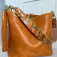 Hobo Bucket in Italian Honey Saffron Vegetable Tan w/Candy Strap