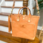 Brookie Medium Crossbody Tote in Natural Italian Full Grain Vegetable Tanned Leather