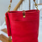 Bennett Bucket in Ruby Vachetta