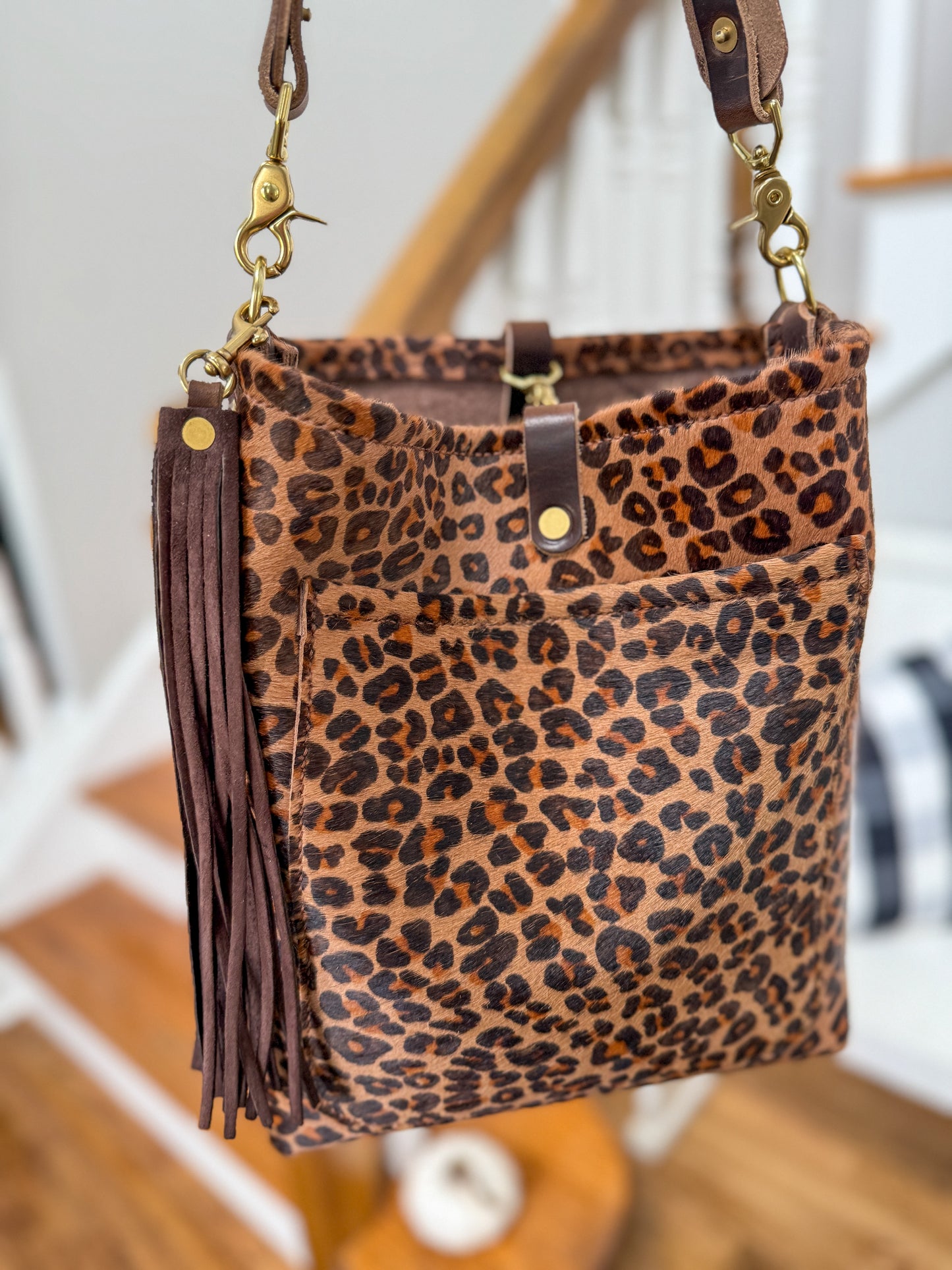 Bennett Bucket in Hair on Hide Cowhide