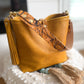 Hobo Bucket in Goldenrod Full Grain Bison w/Candy Strap
