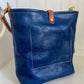 Bennett Bucket in Italian Denim Blue Vachetta Leather