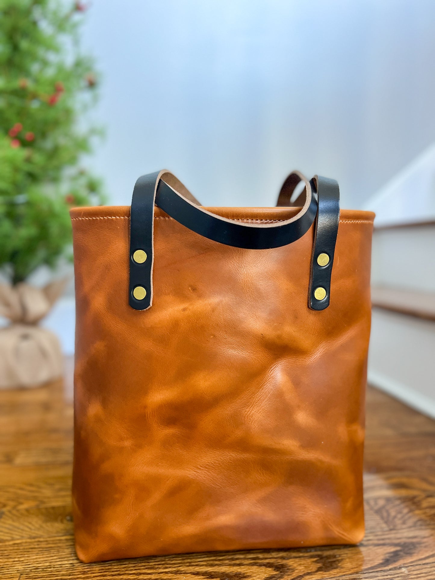 Tall Tote in Butterscotch Horween