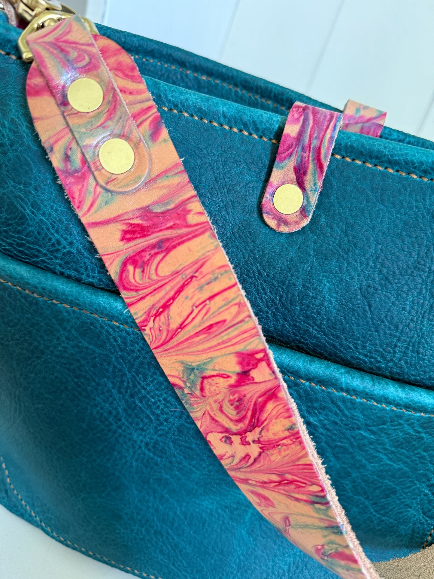Bennett “shorty” Bucket in Blue Moon Bison w/Candy Strap