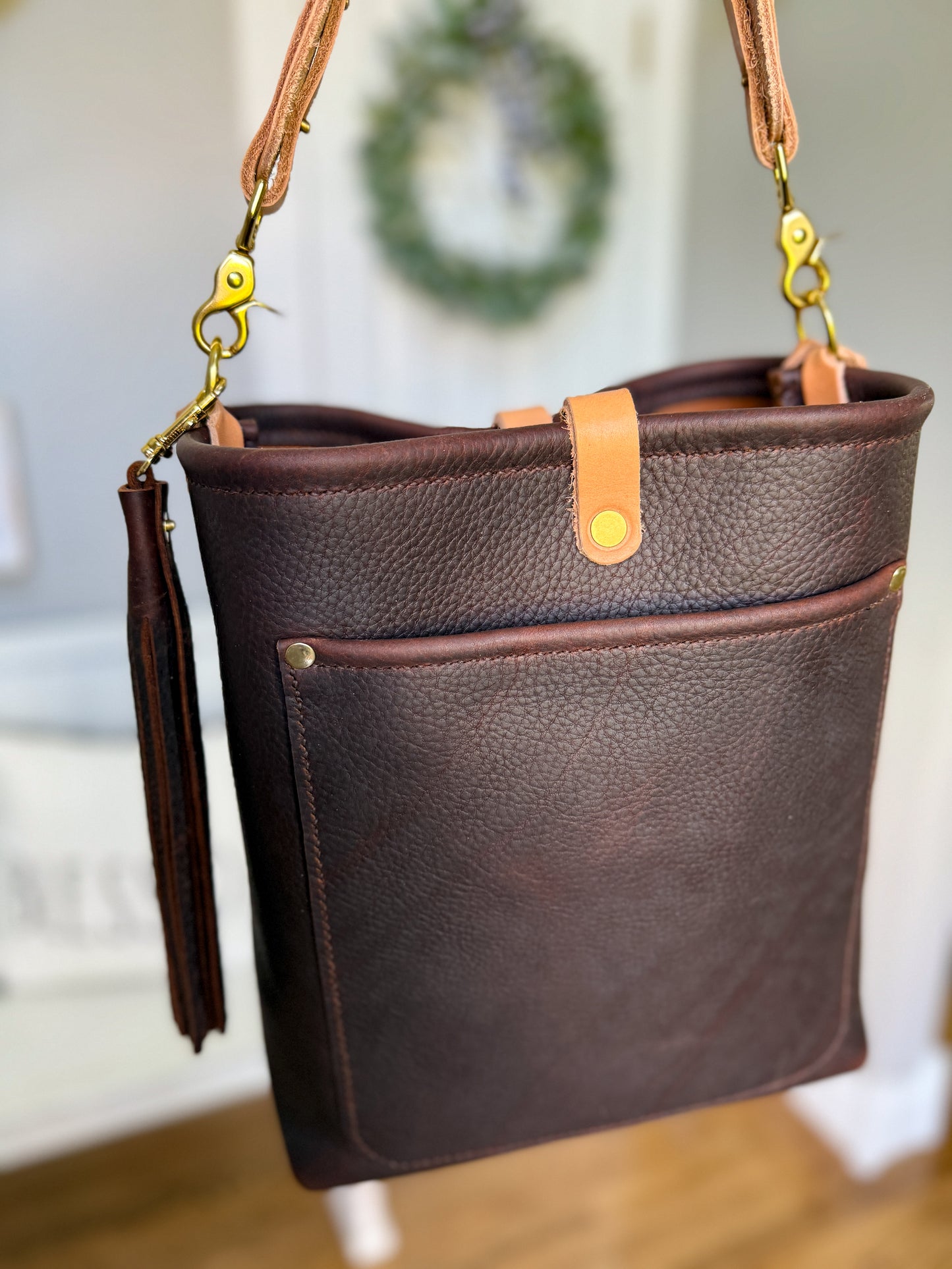 Bennett Bucket in Espresso Kodiak Full Grain Leather