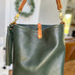 Hobo Bucket in Evergreen Vachetta
