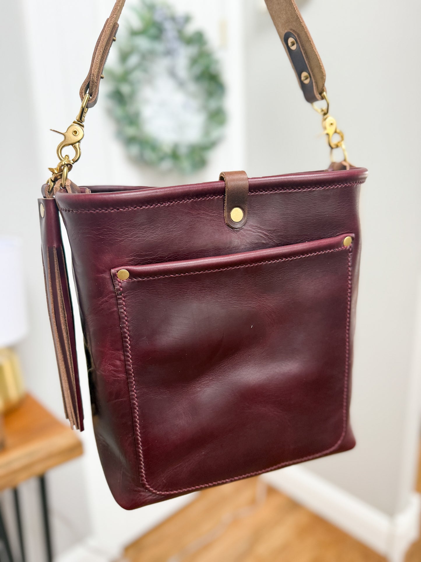 Bennett Bucket in Black Cherry Horween Chromexcel