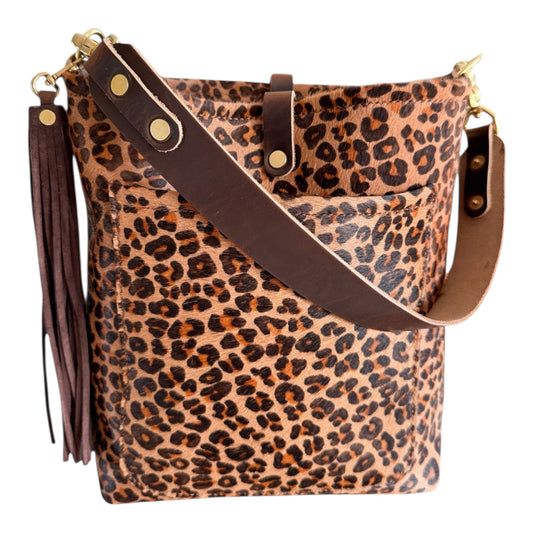 Bennett Bucket in Hair on Hide Cowhide