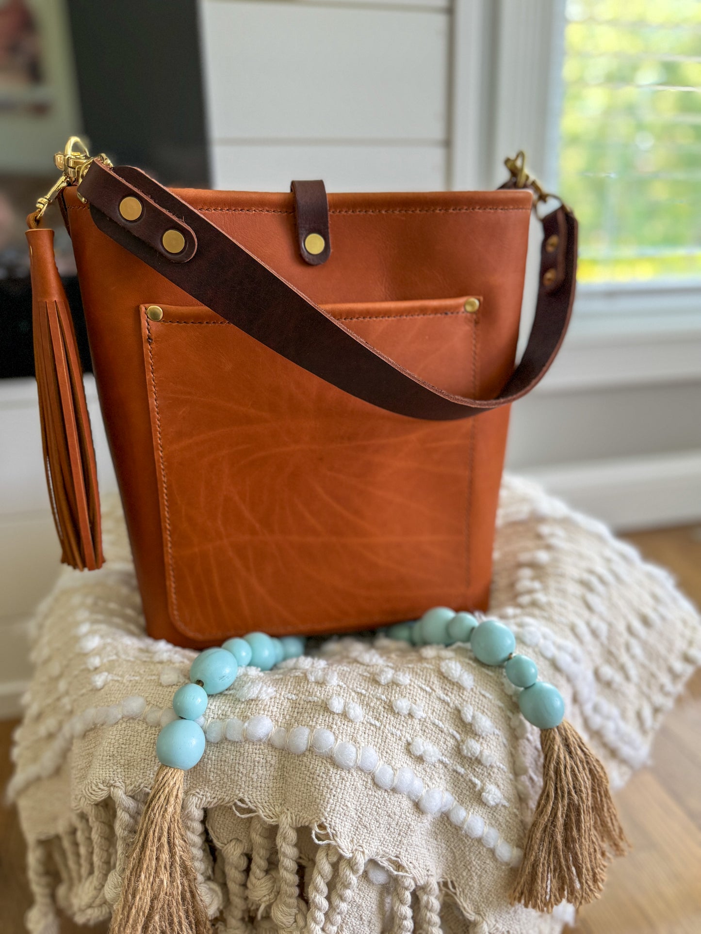 Bennett Bucket in Tawny Full Grain Leather