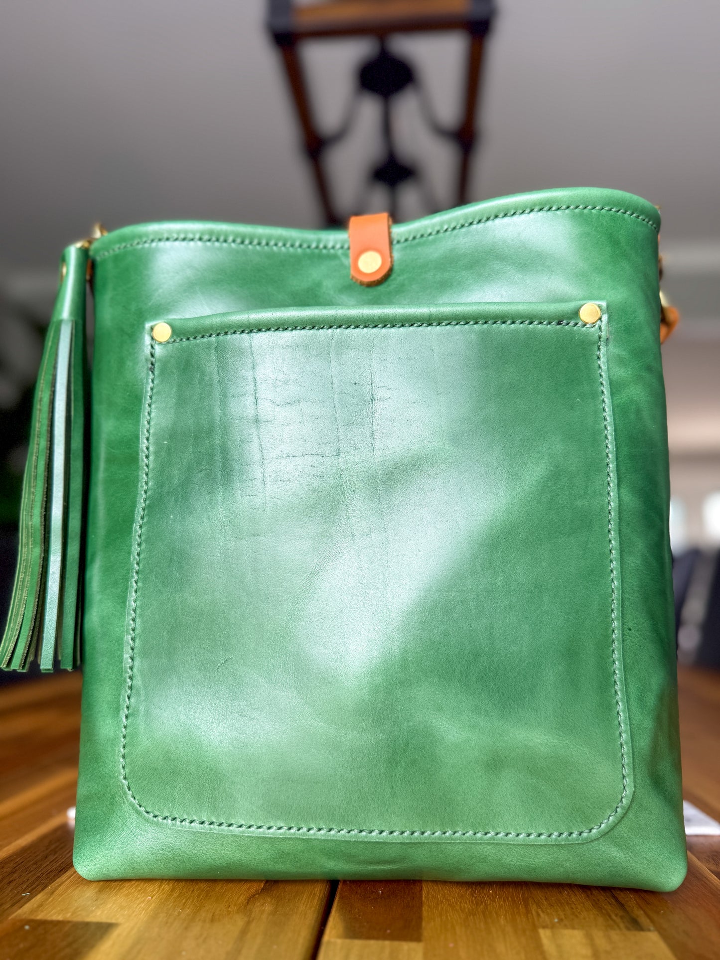 Bennett Bucket in Shamrock Green Full Grain Leather