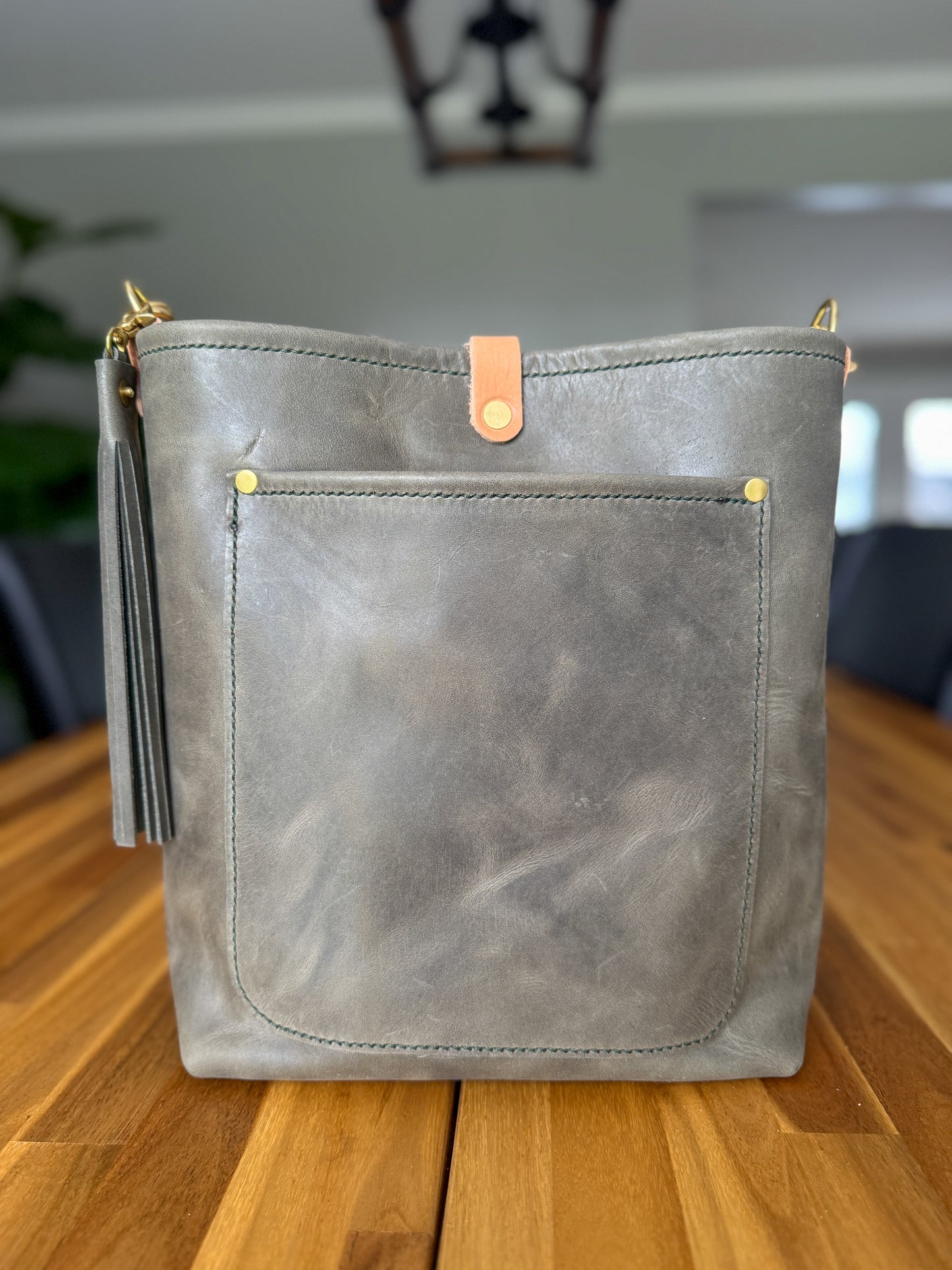 Bennett Bucket in Seagrass Derby Horween