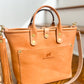 Brookie Medium Crossbody Tote in Natural Italian Full Grain Vegetable Tanned Leather