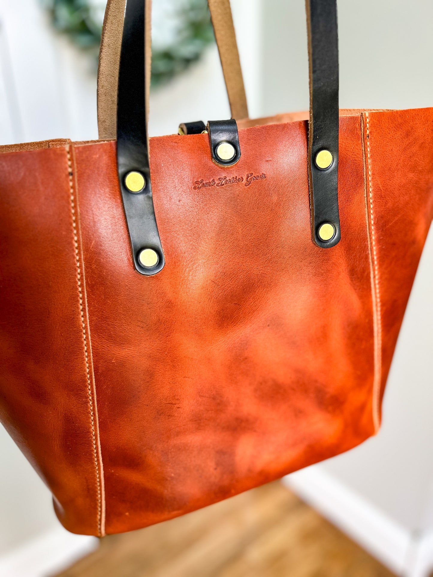 Large Shopper Tote in Horween English Tan Derby Leather