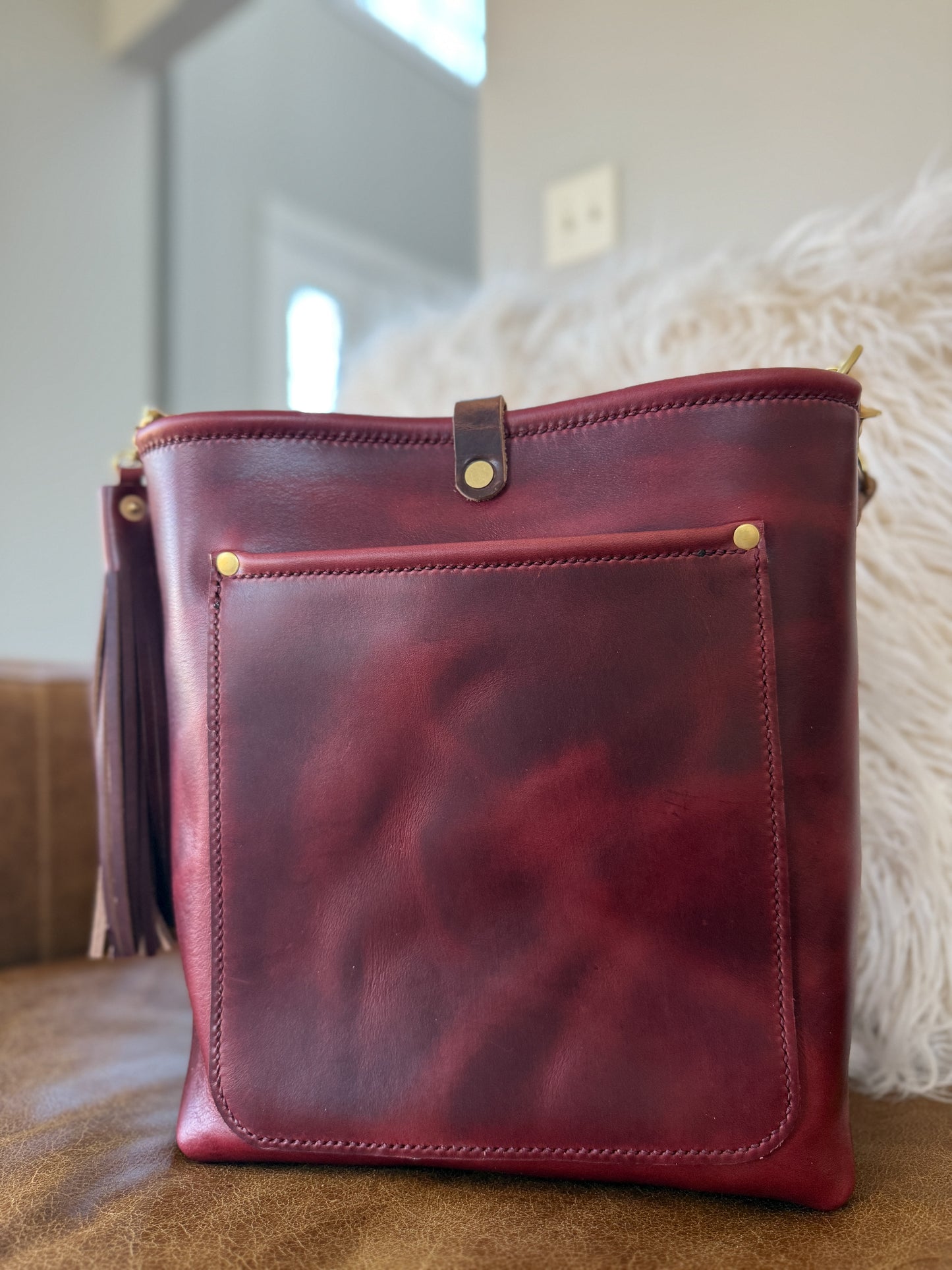 Bennett Bucket in Burgundy Chromexcel Horween
